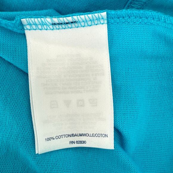 Land's End Short Sleeve Super T-Shirt Men's M Blue Turquoise Basic Pocket - Picture 4 of 5